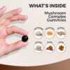 Mushroom Complex 60 Gummies, Lion’s Mane, Cordyceps, Shiitake, Maitake, Reishi, Chaga with Ginkgo Biloba and Elderburry Extract, Sugar Free
