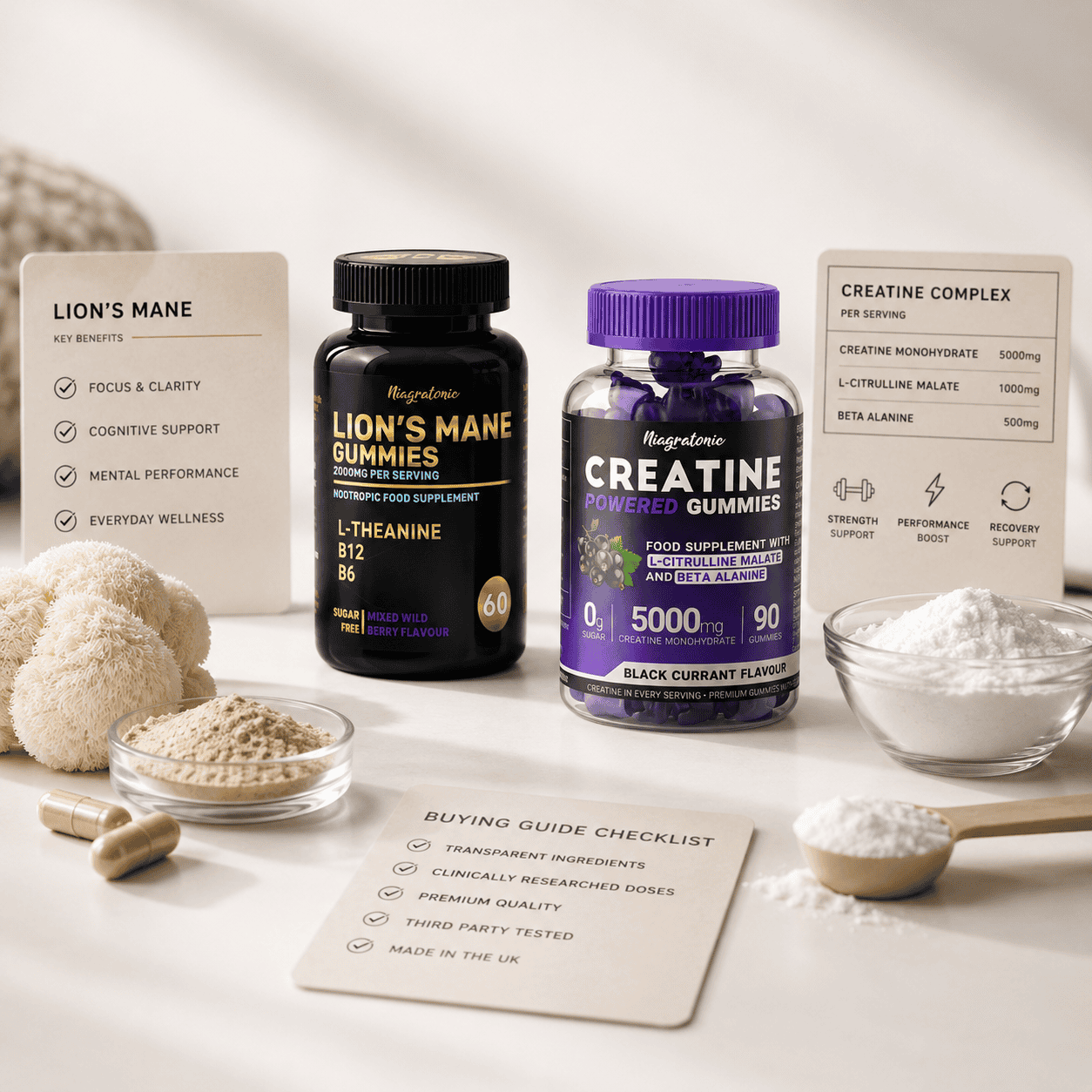 Choosing high quality lion's mane and creatine supplements
