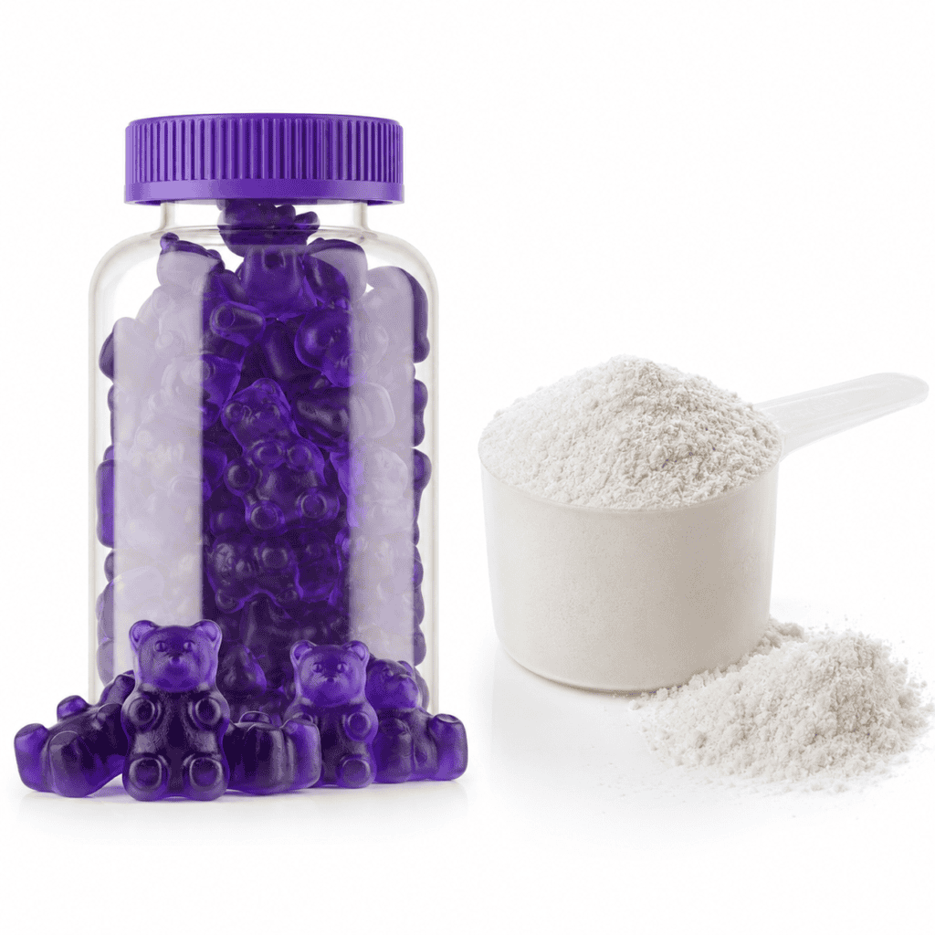 Person carrying creatine gummies for daily supplementation