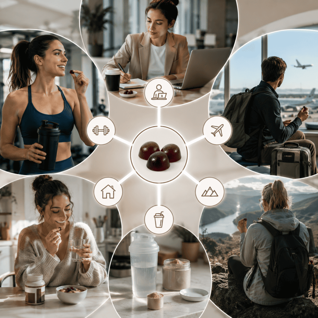 Decision tree showing when mushroom gummies, capsules or powders may be the best choice